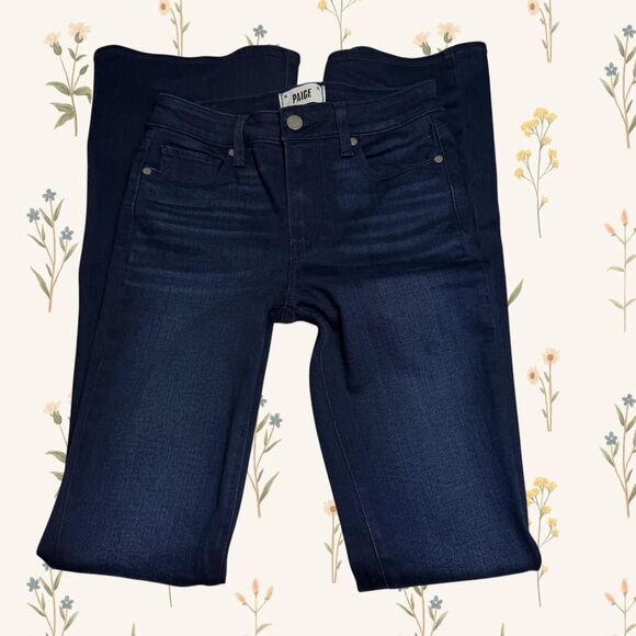 PAIGE Denim - PAIGE High Rise Bell Canyon Retro Boho Dark Wash Flare Jeans Size 25